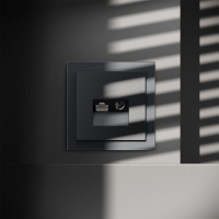 Розетка телевизионная встраиваемая Voltum S70 TV+RJ45 кат. 6, (графит) VLS060707