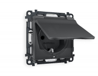 Комплект механизма розетки с/з со шторками и крышкой Ambrella Volt Alfa MA908010