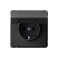 ARTGALLERY РОЗЕТКА с заземл. со шторк. с крышк., 16А, IP20,  механизм, быстрозажимные клеммы, карбон Systeme Electric GAL001046S