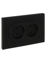 FORTE&PIANO Розетка 2-местная без заземления с защитными шторками безвинтовое крепление 10А FP125 черный IEK FP-R23-10-1-K02