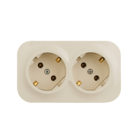 Quteo Розетка двойная с заземлением без шторок -  16 A - 250 В IP 20 - Слоновая кость Legrand/Daccord 782263