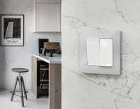 Комплект механизма 2-клавишного перекрестного выключателя 10A-250V Alfa Белый глянец Quant Ambrella Volt MA103030 (AP1030, VM125)