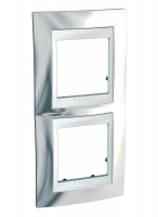 Рамка 2-постовая вертикальная Schneider Electric Unica Хамелеон MGU66.004V.810