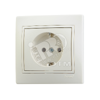 MIRA Розетка с заземлением бежевая Lezard 701-0303-122