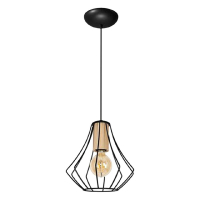 Подвесной светильник IMEX MD.9050-1-P-BK+WOOD