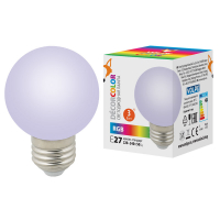 Лампа светодиодная Volpe Decor color LED-G60-3W/RGB/E27/FR/С UL-00006960