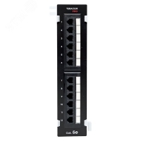 Патч-панель настенная TERACOM PRO Cat.5E неэкранированная UTP 12 портов RJ-45 Dual IDC EKF TRP-WPP-5EUTP-12