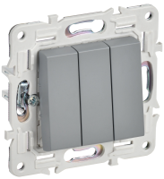 SKANDY Выключатель 3-клавишный 10А SK-V11Gr серый IEK SK-V30-0-10-K03