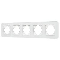 Рамка на 5 постов стеклянная Arlight FRM-OMALI-GS-5-WH 049704