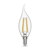Лампа светодиодная филаментная LED 11 Вт 810 лм 2700К AC185-265В E14 свеча теплая Black Filament GAUSS 104801111