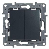 Переключатель двухклавишный Legrand Etika 10A 250V антрацит 672612
