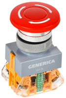 Кнопка D7-ZS Грибок d=22мм 1з+1р пов. с фикс. кр. GENERICA IEK BBG50-11ZS-3-21-K04-G