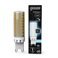 Лампа светодиодная диммируемая Gauss G9 5.5W 4100К прозрачная 107309255-D GAUSS