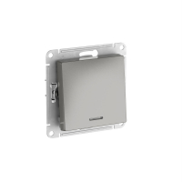 Выключатель 1-клавишный с подсвет.,сх.1а, 10АХ, быстрозажим. клем. Systeme Electric AtlasDesign Сталь ATN000913S