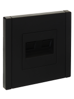 FORTE&PIANO Розетка компьютерная двойная RJ45 кат.5E FP133 черный IEK FP-K20-1-K02