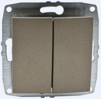 Выключатель двухклавишный Mono Electric Despina-Larissa 10А 250В бронза 500-002325-102