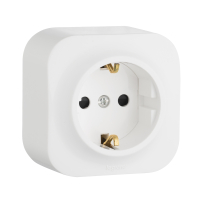 Quteo Розетка с заземлением без шторок наружная белая Legrand/Daccord 782211