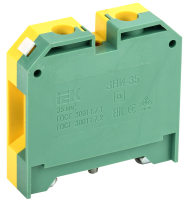 Клемма ЗНИ-35 мм.кв. ЗЕМЛЯ желто-зеленая IEK YZN20-035-K52