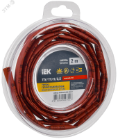 Трубка термоусадочная ТТУ нг-LS 5/2.5 красная (2м/упак) IEK UDR12-005-D25-002-K04-T
