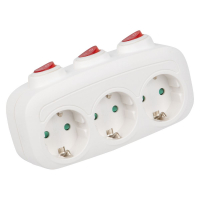Разветвитель сетевой с выключателем Uniel S-GES3-16OB WHITE UL-00011239