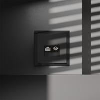 Розетка телевизионная встраиваемая Voltum S70 TV+RJ45 кат. 6, (черный матовый) VLS060708