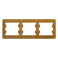 GLOSSA Рамка 3 поста горизонтальная дуб Systeme Electric GSL000503