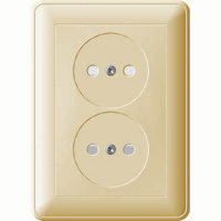 W59 Розетка двойная скрытая без заземления 16А бежевая Systeme Electric RS16-254-28