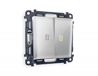 Комплект механизма 2-кл выключателя с подсветкой Ambrella Volt Alfa MA404010