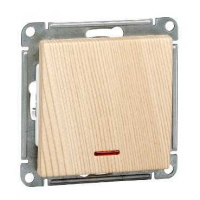 Выключатель одноклавишный, с подсветкой, 10АХ, механизм, сосна Systeme Electric VS110-153-7-86