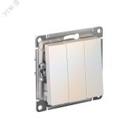 Выключатель трехклавишный ATLASDESIGN схема 1+1+1 10АХ механизм жемчуг Systeme Electric ATN000431