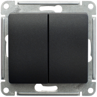 Переключатель 2-клавишный, сх.6, 10АХ Systeme Electric Glossa Антрацит GSL000765