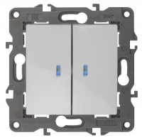 Выключатель двойной с подсветкой Эра 14-1105-01 Б0034237