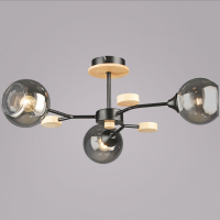 Люстра на штанге Reluce 06780-0.3-03 BK+WOOD