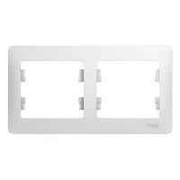 GLOSSA Рамка горизонтальная 2 поста белая Systeme Electric GSL000102