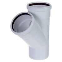 Тройник канализационный (полипропилен) 110х110/45град. PRO AQUA 201145