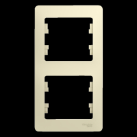 GLOSSA Рамка 2 поста вертикальная бежевая Systeme Electric GSL000206