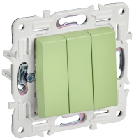 SKANDY Выключатель 3-клавишный 10А SK-V11G мятный IEK SK-V30-0-10-K06