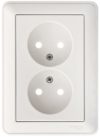 W59 Розетка двойная скрытая без заземления 16А белая Systeme Electric RS16-254-18