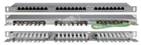 Патч-панель высокой плотности 19' 0.5U 24 порта RJ45 категория 5E Dual IDC экранированная Hyperline 244077