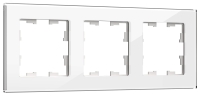 BRITE Рамка 3 поста РУ-3-2-БрБ стекло белый IEK BR-M32-G-K01