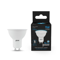 Лампа светодиодная Gauss GU10 9W 6500K матовая 101506309 GAUSS