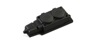 Колодка 2х розетка 2К+З каучуковая 16А/250В IP44 Чёрная MultiSet Systeme Electric MST4102BK