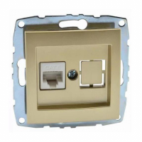 Розетка телефонная Rj45 Cat3 Mono Electric Despina-Larissa титан 500-002225-124