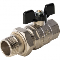Кран шаровой со сгоном 1' ВН ручка бабочка STOUT SVB-0007-000025 RG008Q0FBG9M1V