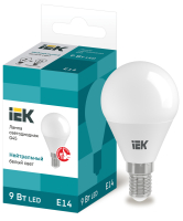 Лампа светодиодная G45 шар 9Вт 230В 4000К E14 IEK LLE-G45-9-230-40-E14