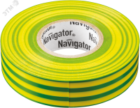 Изолента ПВХ желто-зеленая 15мм 20м Navigator Group 71108 17355
