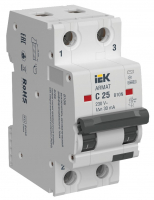 ARMAT Автоматический выключатель дифференциального тока B10N 2P C25 30мА тип AC IEK AR-B10N-2-C025C030