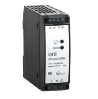 Блок питания импульсный промышленный . Диапазон входных напряжений 90-264В AC или 127-370В DC. Номинальное выходное напряжение 24В DC. Номинальный выходной ток 1.25 А. Номинальная мощность 30Вт. Защиты от перенапряжения и перегрузки ONI OPS-DC24-030B