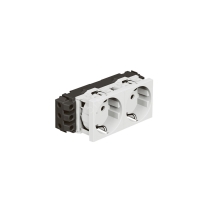 Mosaic Розетка двойная с заземлением со шторками белая Legrand 077602