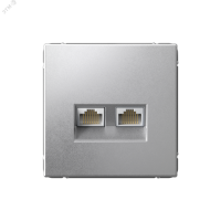 ARTGALLERY РОЗЕТКА двойная компьютерная RJ45+RJ45, кат. 5е, механизм, АЛЮМИНИЙ Systeme Electric GAL000385